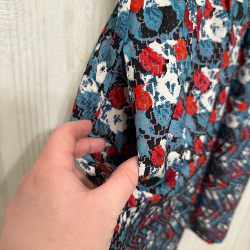 Abstract Geometric Scoop Neck Midi Dress with POCKETS - Picture 3 of 7